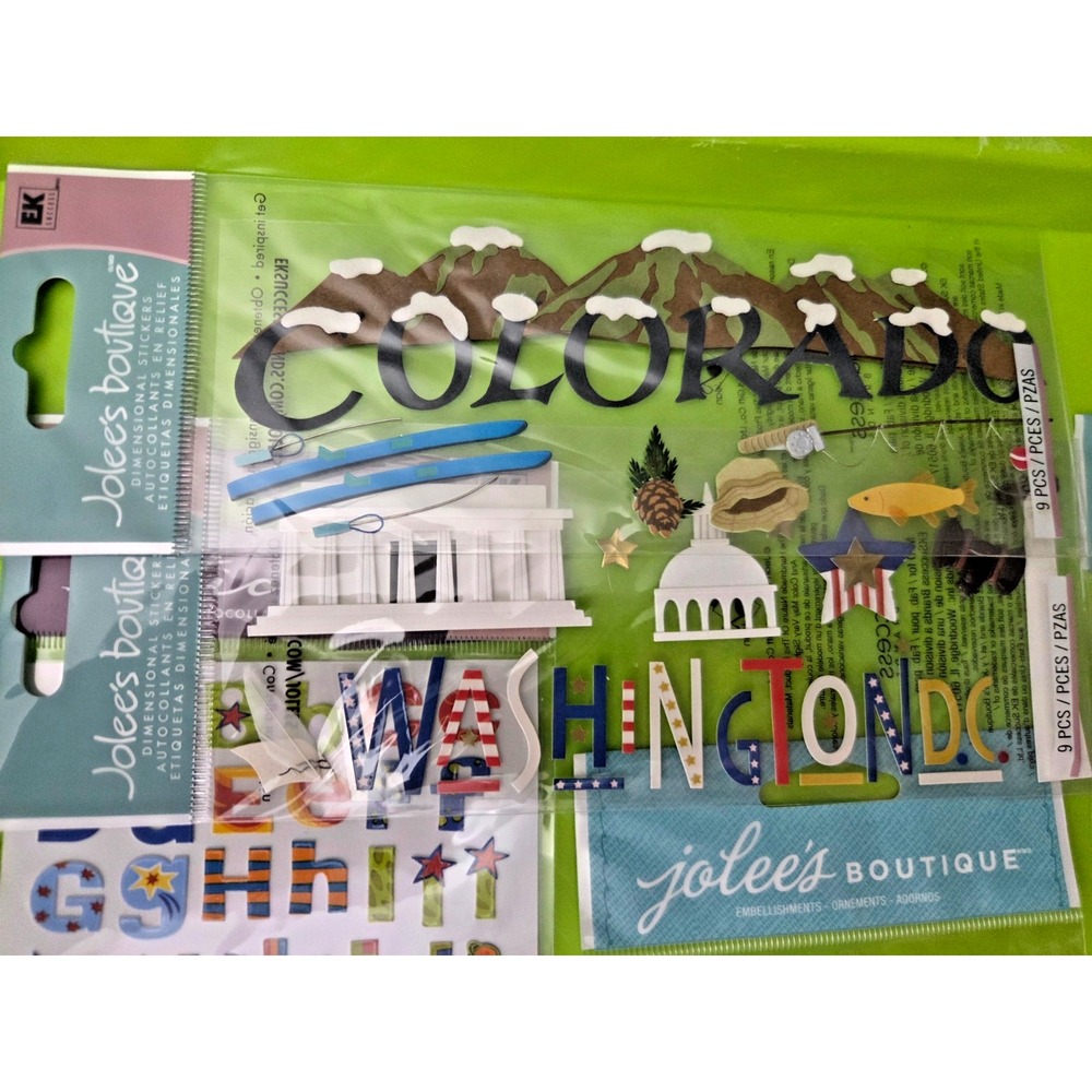 Jolees Boutique Stickers Lot of 5 Scrapbooking Travel Vacation Colorado Hawaii - Picture 5 of 5